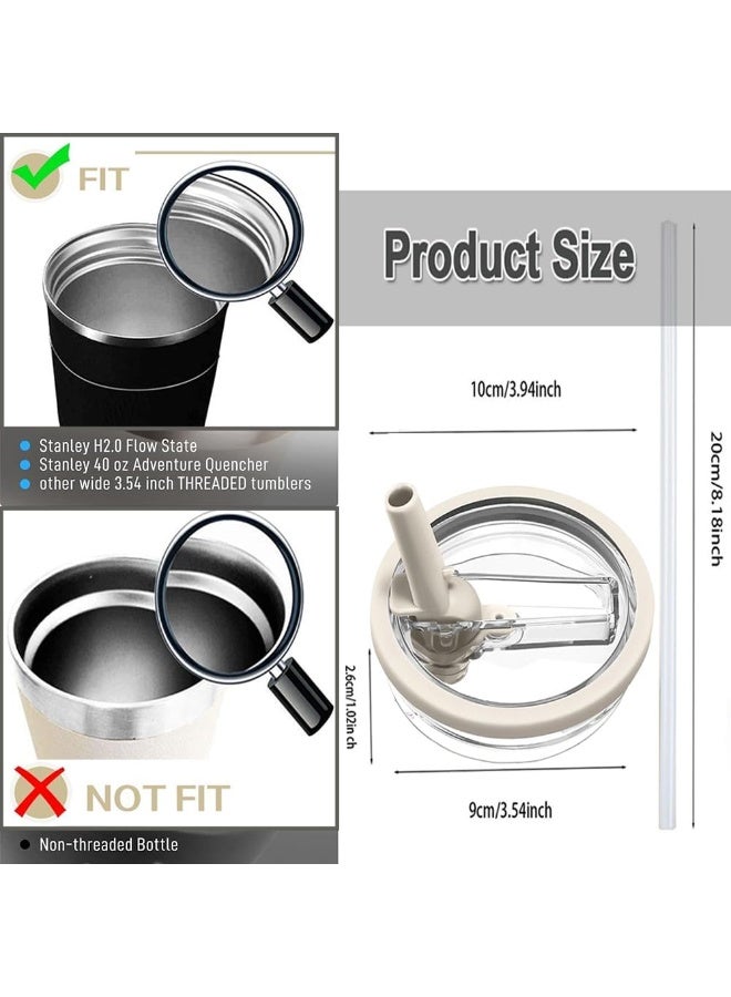 ستانلي غطاء كوب ستانلي سعة 1.2 لتر مزود بشفاطة علوية قلابة، مضاد للانسكاب متوافق مع ستانلي كوينشر وقابل لإعادة الاستخدام ومانع للتسرب كغطاء لاكسسوارات ستانلي، قطعتان - Image 4